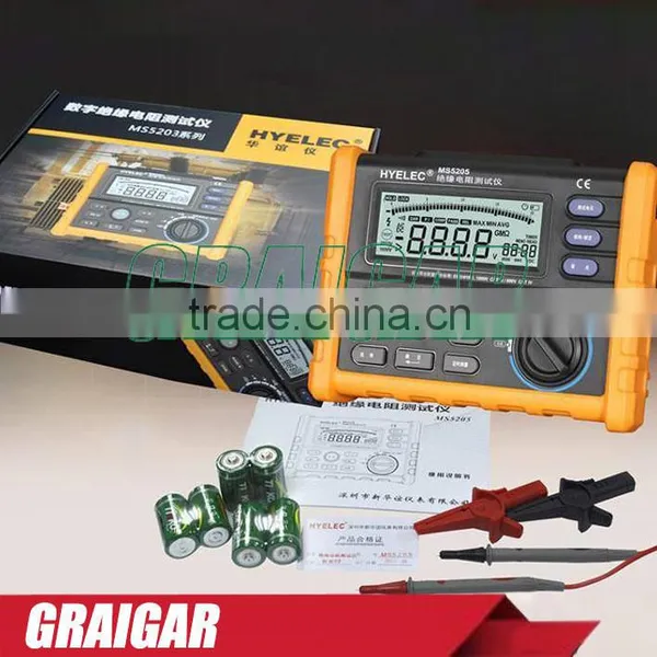 Portable Digital Megger HYELEC MS5205 250V/500V/1000V/2500 Digital Insulation Resistance Tester Megger MegOhm Meter photo-2
