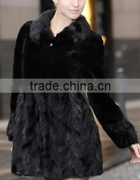 Fashion Genuine Mink Fur Coat for Women MC09 photo-4