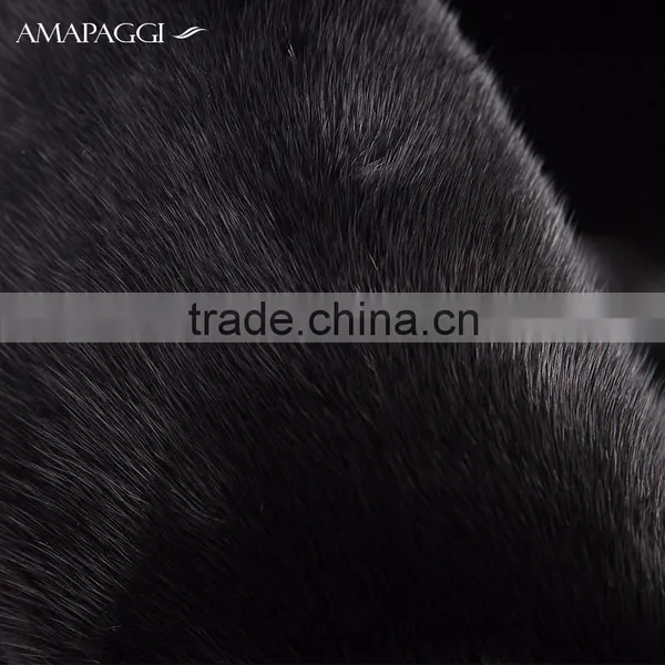 201new Styles Long Black Natural Mink Fur Coat for Winter photo-5