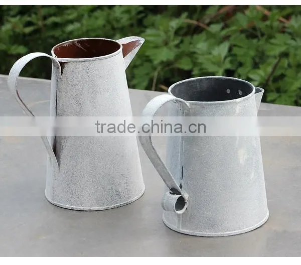 Cheap Antique Chic Metal Zinc Garden Water Flower Jug Pitcher for Wedding Table Deco photo-6