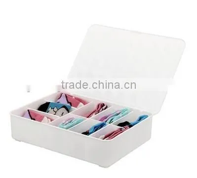 Colorful 9Lattices Plastic With Covered Underware Storage Box photo-3