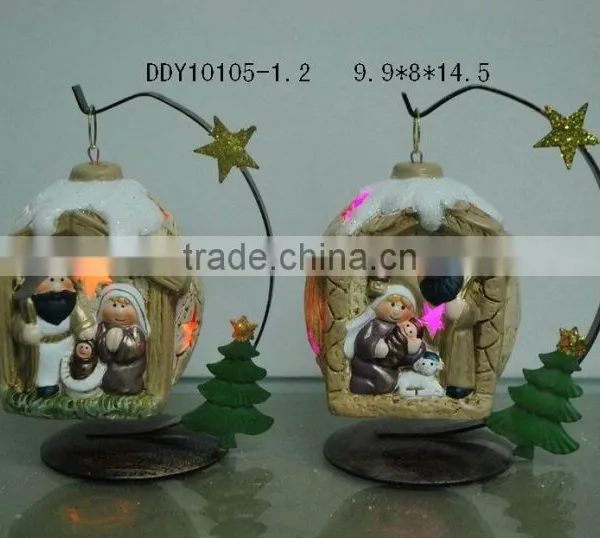 Ceramic Nativity Set With Lantern photo-2