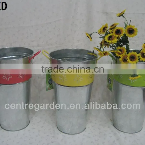 Galvanized Zinc Big Flower Vases With Different Color Cut Flower for Sale