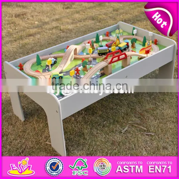 2017 New Design Educational Kids Activity Toys Wooden Train Table Set W04C070 photo-5