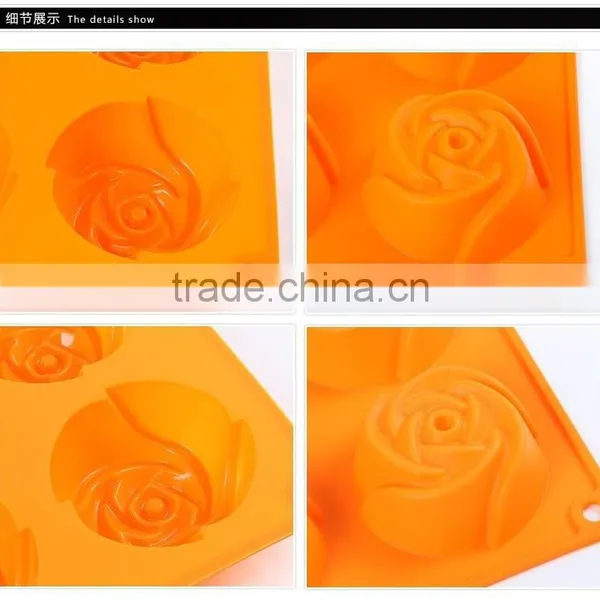 6 Rose Silicone Cake Baking Mold Cake Pan Chocolate DIY Mold photo-3