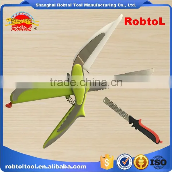 7in 1 Kitchen Clever Scissors Shears Multi Scissors Multi Function Cutter Food Choppers Smart Knife Board Vegetable Slicer photo-6