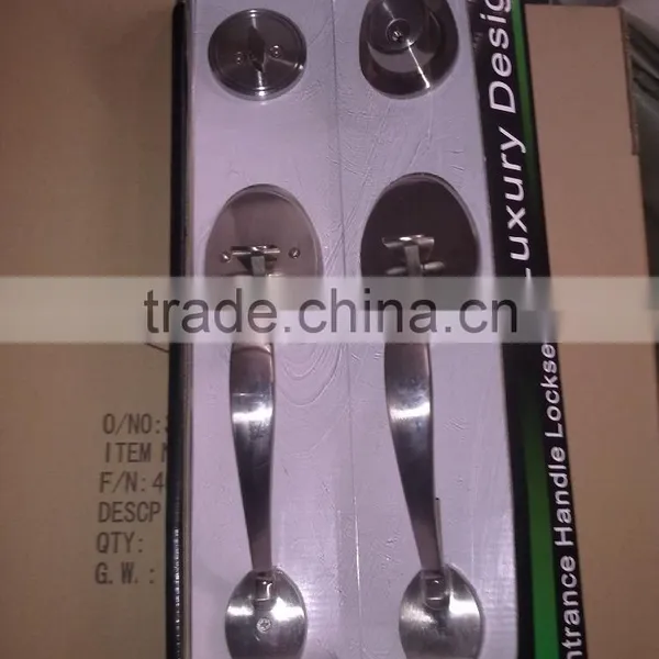 ANSI Grade 2 Zinc Lever Handleset Door Handle Lock Set For Bedroom photo-2