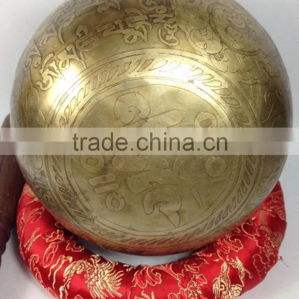High Quality Double Dorje Tibetan Mantra Carving Singing Bowl photo-5