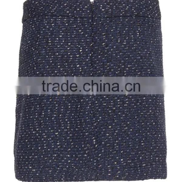 Women Apparel Ladies Fashion New Skirt Blue and Black Contrast Mini Skirt Women Short Straight Skirt photo-3
