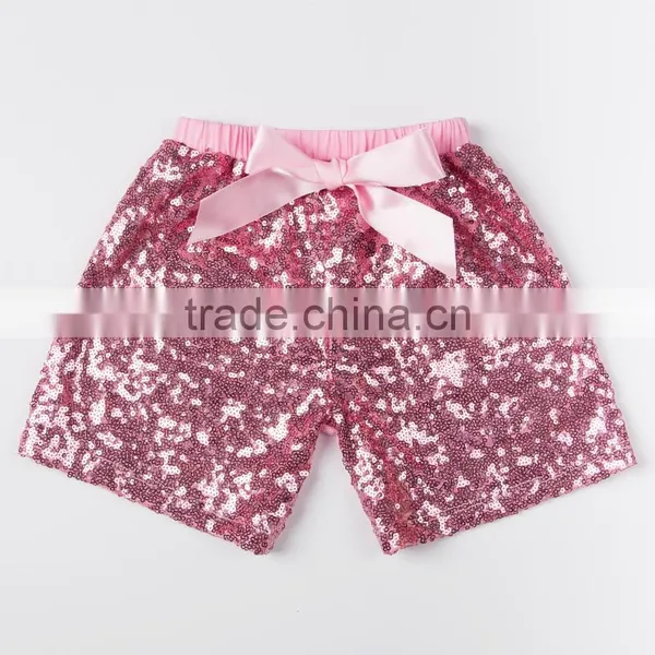 Wholesale Plain Baby Clothing Summer Girls Hot Shorts Elastic Waist Baby Sequin Shorts photo-5