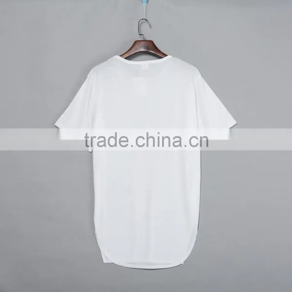 Scoop Hem Design Curved Hem Stylish Men Tee Extra Long Hip Hop T-shirt. Sublimation Blanks. Print Your Own Design. Real Factor photo-2