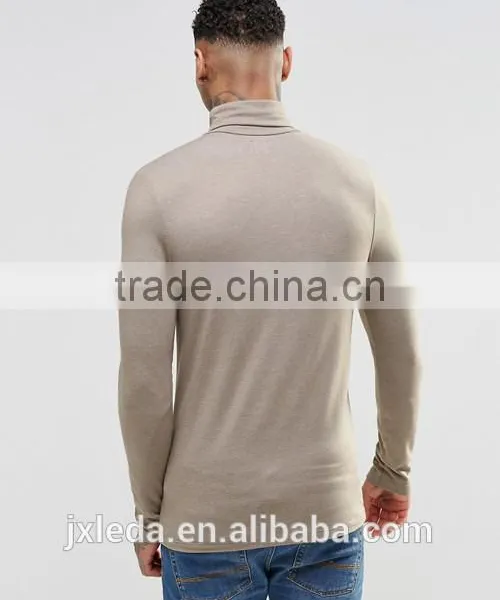 Men Extreme Muscle Skinny Fit Roll Neck Long Sleeve Tee Shirt OEM China Manufacturers photo-5