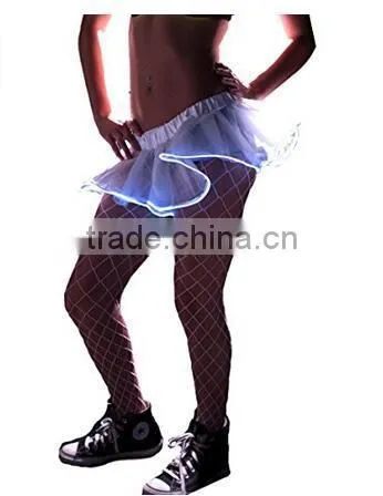 Adult Rave EL Wire Tutu Organza Tutu LED Party Dance Skirt Light Up Petticoat photo-3