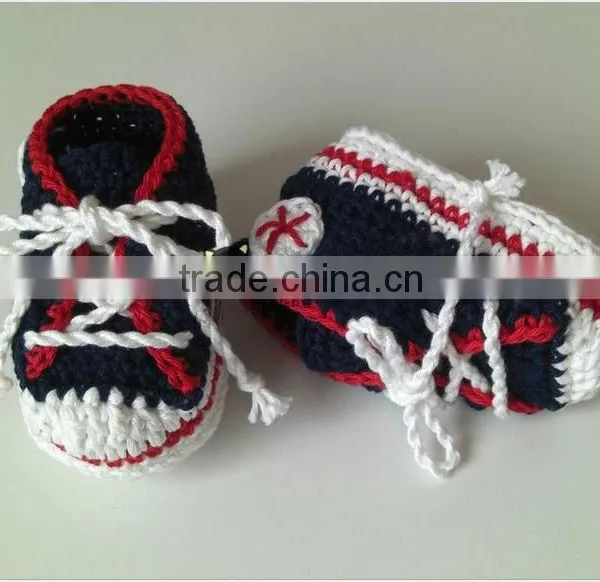 Hand Crochet Baby Shoes With Latchet Fashion Toddlers Infant Winter Knitted Shoes photo-3