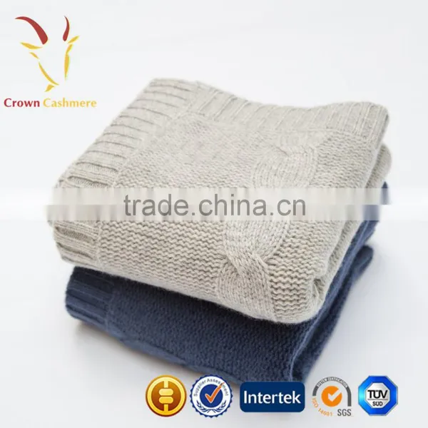 High Quality Solid Cabke Knit Baby Blanket For Winter photo-5