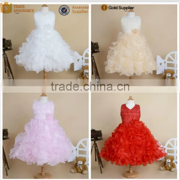 Walson Children Clothes Korean Fashion White Color Flower Girl Dress 3 Year Old Girl Dress photo-2