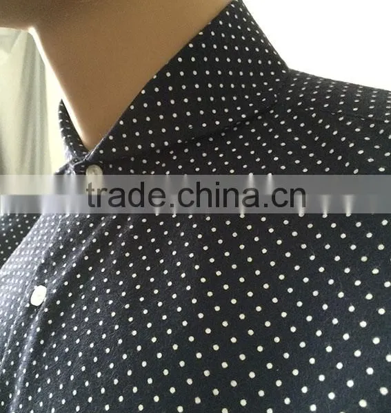Latest Mens Dress Shirt Design Dark Blue Dots photo-4