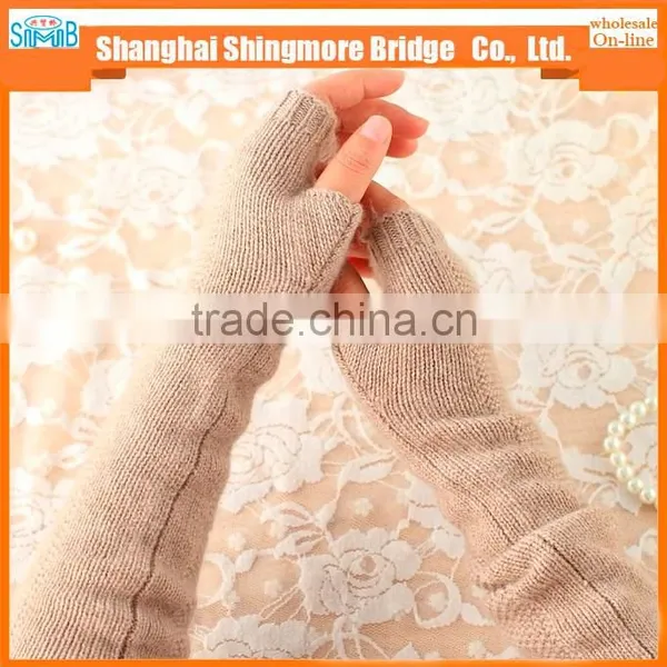 2017 China Hot Sales New Style High Standard Wool Yarn Glove Half Finger for Women photo-3