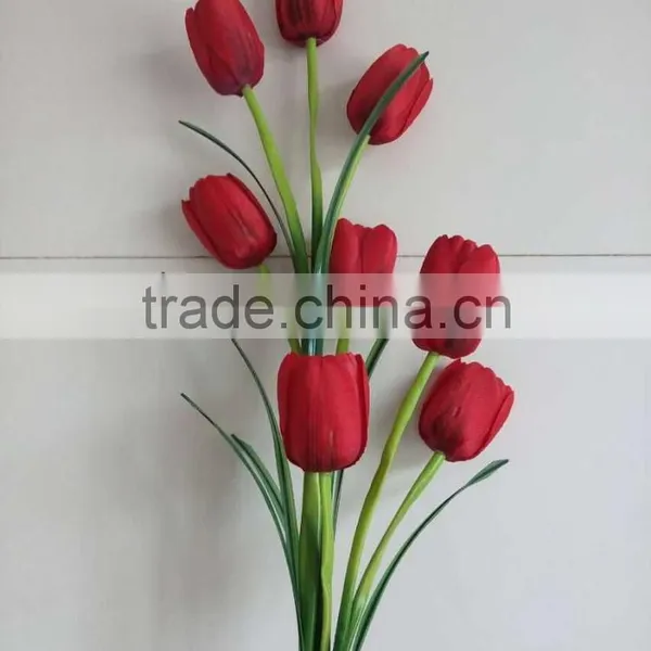 8 in One Lovely Decorative Artificial Tulip Silk Flower photo-2