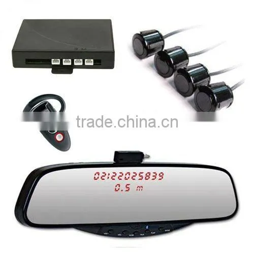 Car Rearview Mirror Bluetooth Parking Sensor Handsfree