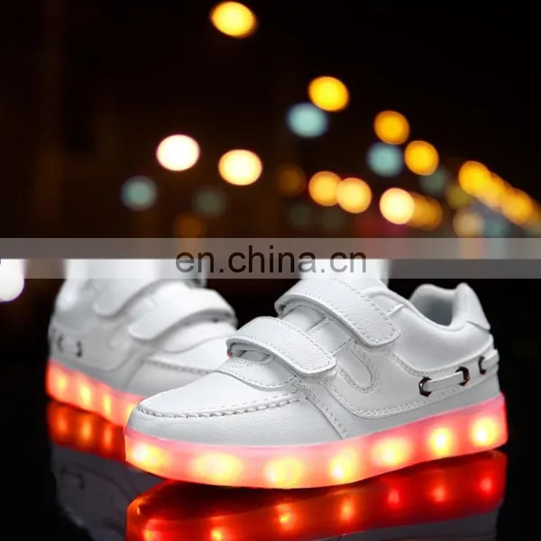 Factory Wholesale New USB Rechargeable Kids LED Luminous Light Shoes Children Kids Led Shoes Sneakers photo-2
