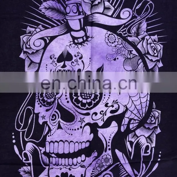 Indian 2017 Tapestry Throw Cotton Wall Decor Skull Yoga Mat Meditation Wall Hanging photo-2