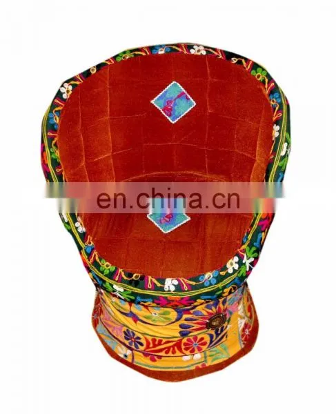 Indian HANDMADE Hand-embroidered Vintage Sari Chairs Bamboo Chair Beautiful Antique Sari Patch-work Patio Vintage Banjara Chair photo-2