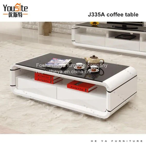 Оптовая продажа кофейной стол J335A из МДФ и стекла
