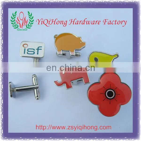 Cute animal metal silver cufflink