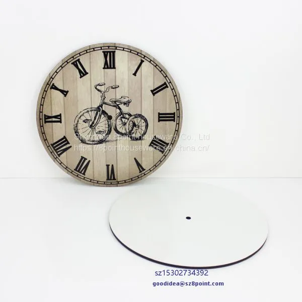 Cheap Price Round Creative Sublimation MDF Wooden Wall Clock photo-2