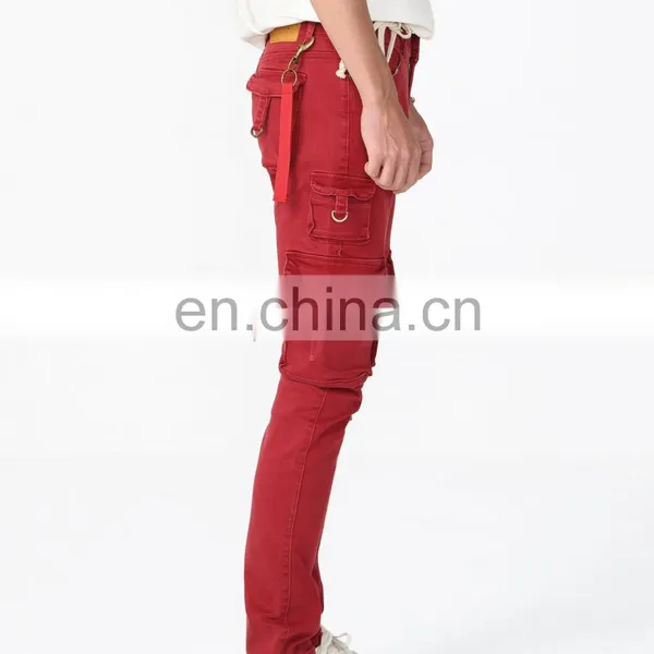 DiZNEW 2019 Mens Work Pants Wholesale Army Military Red Pants Cargo With Side Pockets photo-4