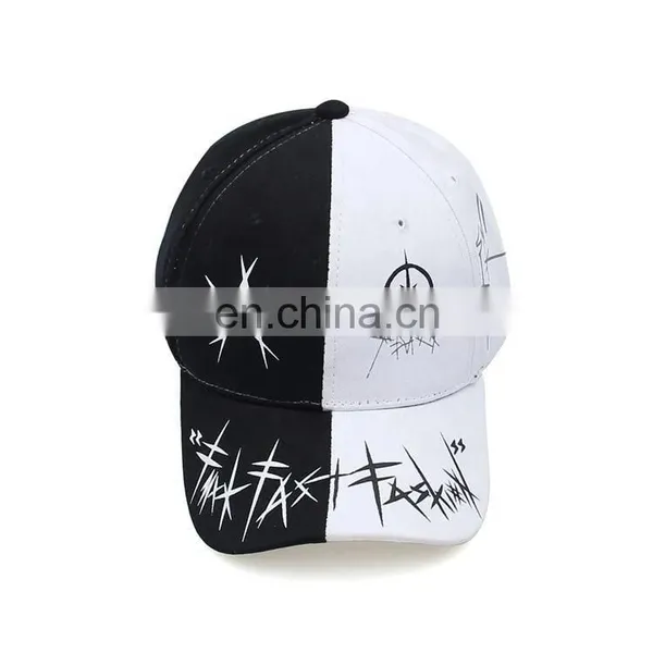 Diznew OEM Wholesale Fashion Cotton Mix Black And White Twill New York Hat Baseball Hat 6 Panel Hat photo-3