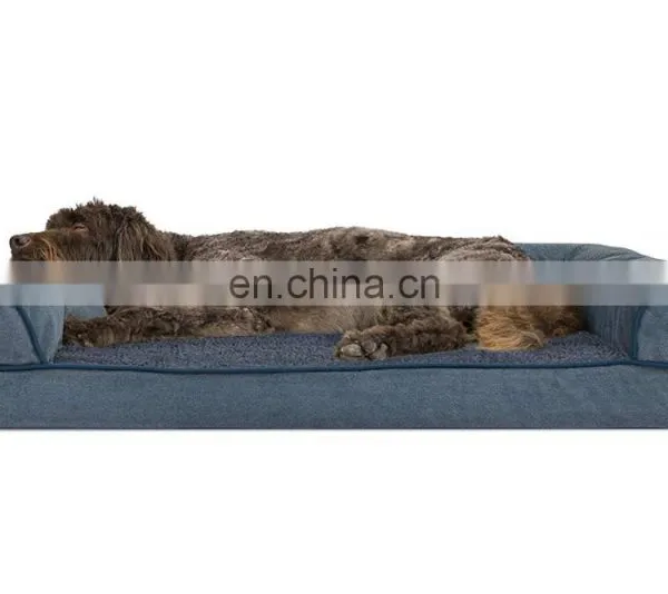 High Quality Dog Bed Memory Foam Faux Fleece Pet Sofa Luxury Ped Bed With Waterproof Liner photo-3