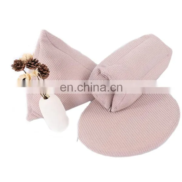 High Quality Plain Light Casual Portable Cheap Small Pink Pillows Multi Functional Foldable Folding Triangular Pillow for Home photo-5
