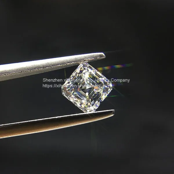 Asscher Brilliant Cut 1.0ct Carat 6.5mm E F Color Moissanites Loose Stone Diamond Ring Jewelry Bracelet Material High Quality photo-2