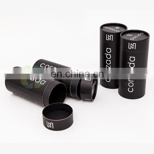 Custom Black Kraft Paper Tube Packaging For Bottles photo-3