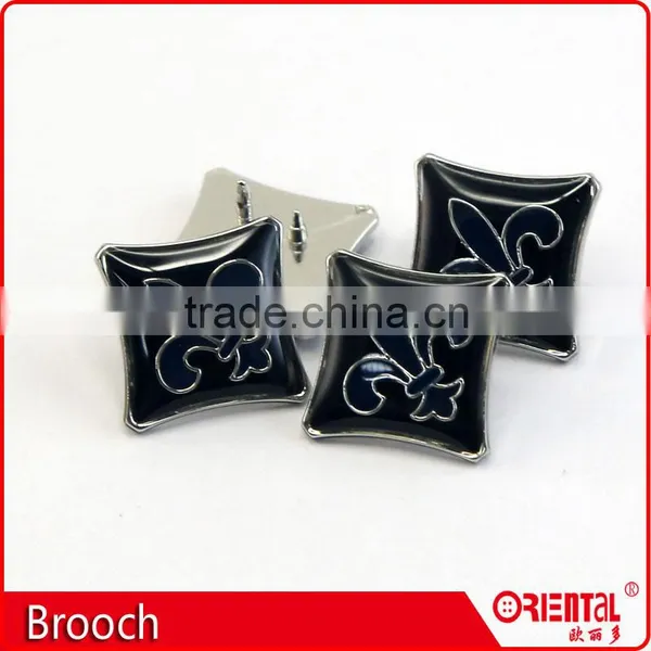 Enamle Square Metal Badge Straight Brooch Pin for Men photo-4