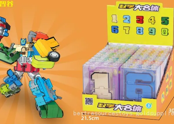 Educational Assembling Building Blocks Action Figure Deformation Robots Number for Children