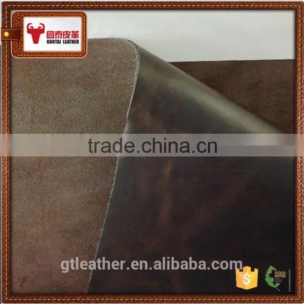 Split Cowhide Leather Two Tone Pull up Leather photo-2