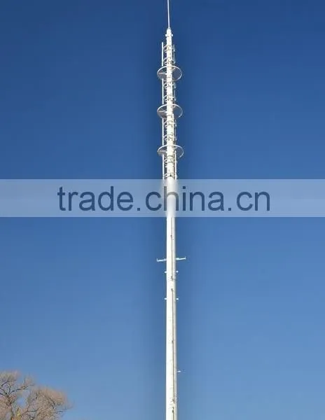 Telecommunication Steel Pole, GSM Communication Tower With Galvanization and Powder Coated photo-4