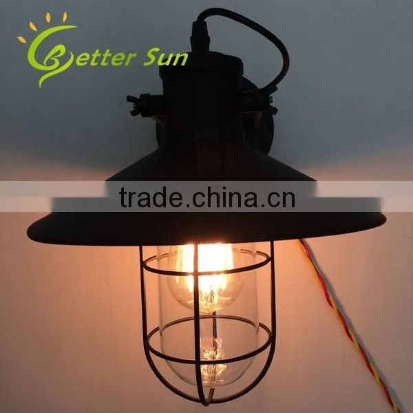 Industrial Style Vintage Outdoor Glass Cage Modern Wall Light Quality Choice photo-3