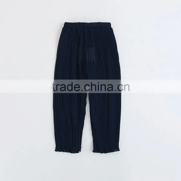 Europe Stylish Summer Children's Clothes Girl Clothes Five Solid Cream Color Chiffon Pleated Shorts Clothing Pants 2-9Y photo-5