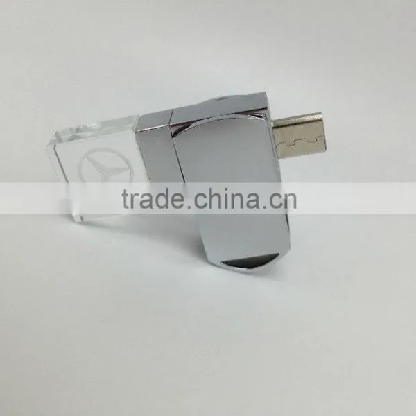 Android Phones USB Flash Pen Drive With Engrave Custom Logo Blue Red Light up photo-2