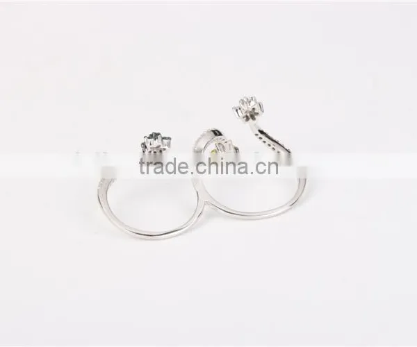 2016 New China Factory Direct Wholesale Fashion Jewelry Ring 925 Sterling Silver Fashion Double Women Ring Set photo-2