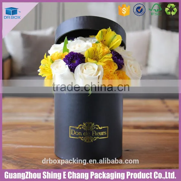 2016 High Quality Luxury White and Black Rigid Paper Rose Hat Box/flower Box photo-6