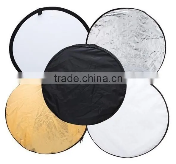 5-in -1 100cm Diffuser Kit for Photography Photo Studio Gold/Silver Round Reflector Board Flash photo-2