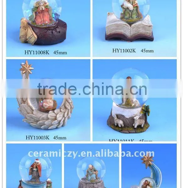 Polyresin Waterglobe Nativity Set Assorted