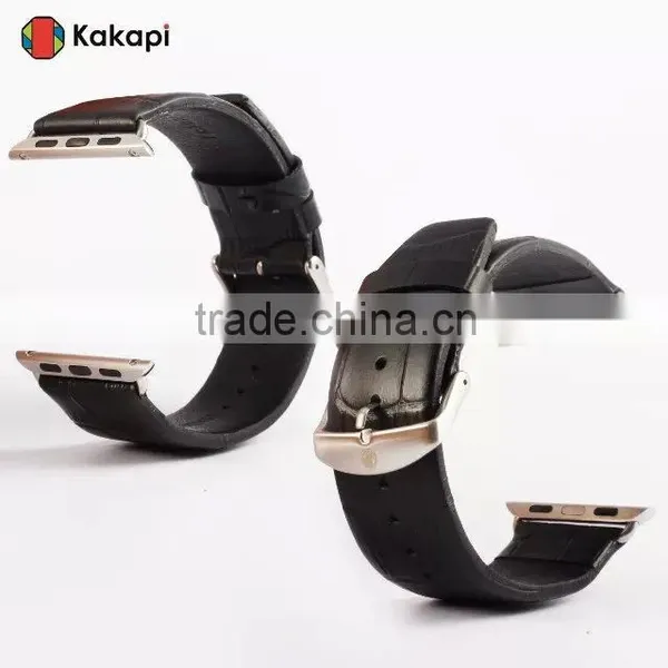 Kakapi Drawing Buckle Genuine Leather Watch Band Wrist Strap With Watchband Converter For 38MM Apple Watch MT-3912 photo-5