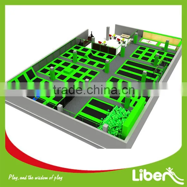 Multiple Choice Fuction Area Green Cheap Trampoline Park Indoor Large Professional Trampoline Park for Sale photo-2