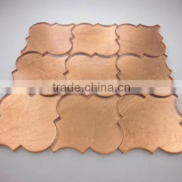 300x300 Rosegoldleaf Glass Mosaic 12''x12'' Waterjet Glass Tile Quality Choice